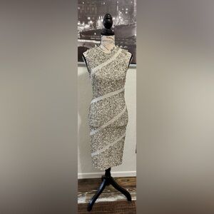 Alice + Olivia Cocktail/Prom Cream & Silver Beaded Dress NWT Size 2
